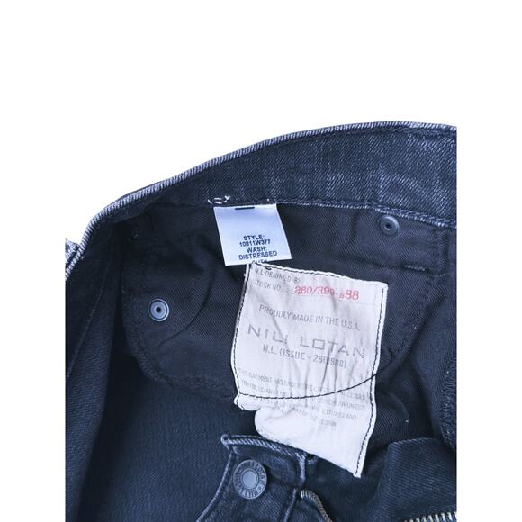 Nili Lotan Mid Rise Distressed Black Jeans Size 25 Edgy Quiet Luxury Classic - Picture 6 of 8